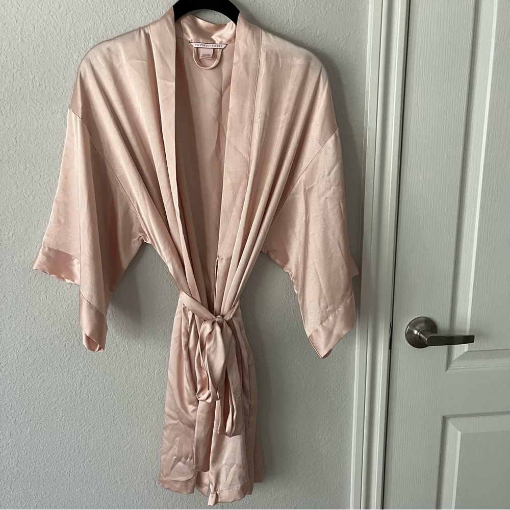 Pink Satin Robe